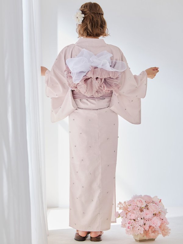 画像12: 【即日発送】アーガイルビジュー浴衣【浴衣３点セット 浴衣/帯/下駄】[YMT]