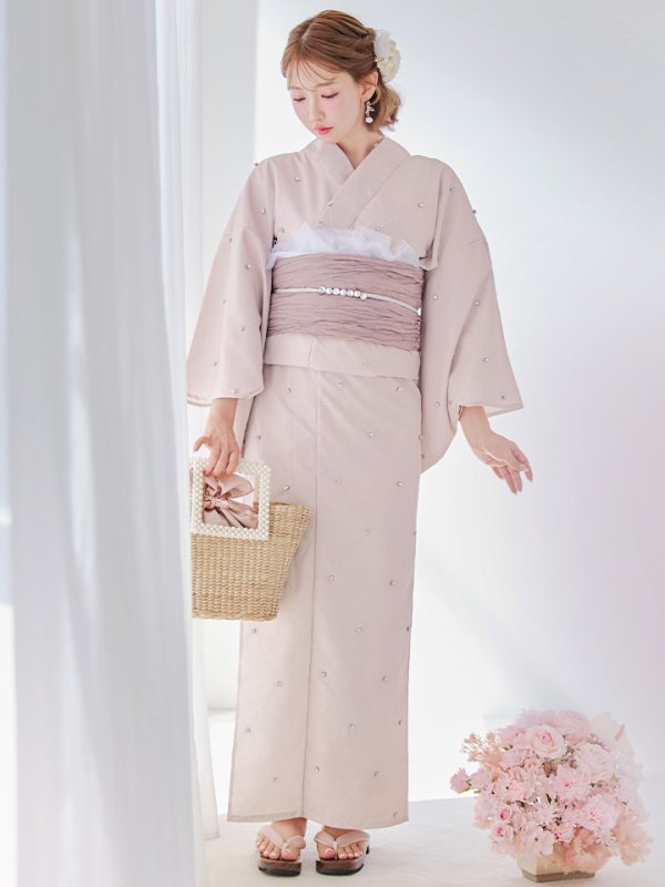 画像5: 【即日発送】アーガイルビジュー浴衣【浴衣３点セット 浴衣/帯/下駄】[YMT]