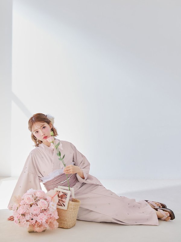 画像27: アーガイルビジュー浴衣【浴衣３点セット 浴衣/帯/下駄】[YMT]