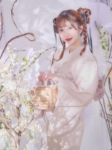 アーガイルビジュー浴衣【浴衣３点セット 浴衣/帯/下駄】OBI-siwa-204-wk-9-DusP / HIMO-906-yn-PEARL / HEKO-800-sb-5-W / GETA-01-kj-7-P/ [YMT]