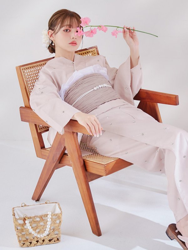 画像8: 【即日発送】アーガイルビジュー浴衣【浴衣３点セット 浴衣/帯/下駄】[YMT]