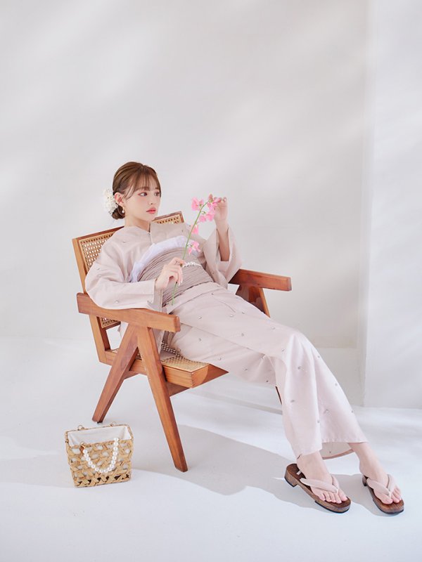 画像9: 【即日発送】アーガイルビジュー浴衣【浴衣３点セット 浴衣/帯/下駄】[YMT]