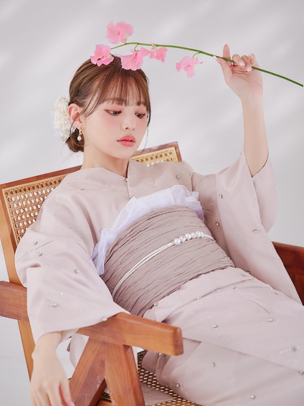 画像11: 【即日発送】アーガイルビジュー浴衣【浴衣３点セット 浴衣/帯/下駄】[YMT]