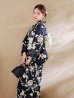 画像9: 黒地ストライプ彼岸花浴衣 【浴衣３点セット 浴衣/帯/下駄】 OBI-hira-100-ok-15-WxW / HIMO-900-yn-4-GYxGY /  YA-73-kn-GY / GETA-01-kj-1-B/ [y/OF01]