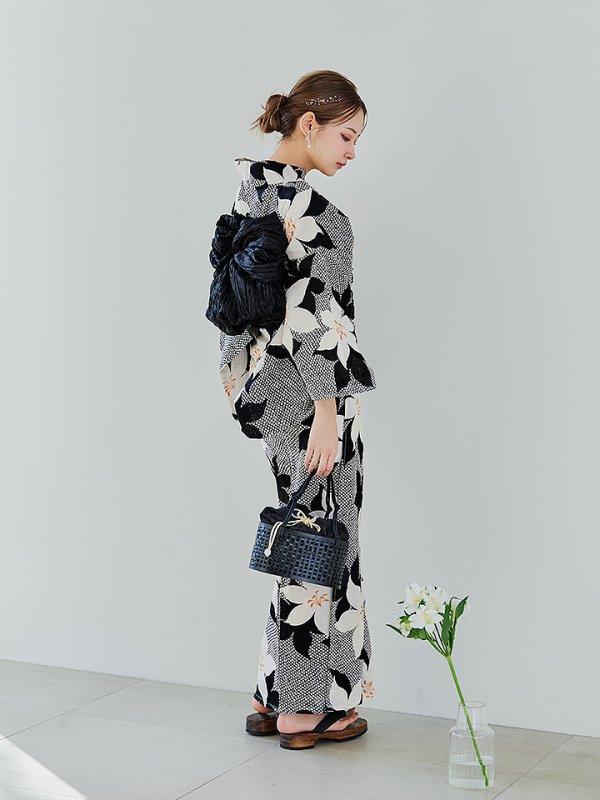 画像11: 【即日発送】白百合鹿子模様浴衣【浴衣３点セット 浴衣/帯/下駄】 [YMT/o]