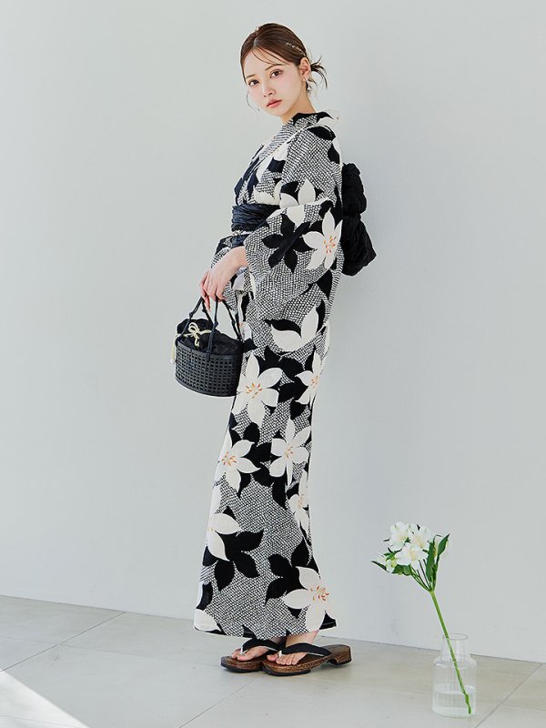 画像12: 【即日発送】白百合鹿子模様浴衣【浴衣３点セット 浴衣/帯/下駄】 [YMT/o]