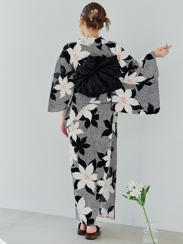 画像21: 【即日発送】白百合鹿子模様浴衣【浴衣３点セット 浴衣/帯/下駄】 [YMT/o]