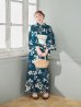 画像7: 【即日発送】藍色椿桜柄浴衣【浴衣３点セット 浴衣/帯/下駄】[YMT]