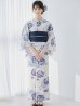 画像4: 【予約 / 5月中旬発送予定】牡丹流れる清流浴衣 OBI-siwa-204-wk-4-NV / HIMO-900-yn-1-B / / YA-953-kn-BL / GETA-01-kj-2-BL/ [/OF01]
