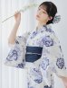 画像14: 【予約 / 5月中旬発送予定】牡丹流れる清流浴衣 OBI-siwa-204-wk-4-NV / HIMO-900-yn-1-B / / YA-953-kn-BL / GETA-01-kj-2-BL/ [/OF01]