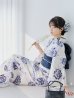 画像13: 【予約 / 5月中旬発送予定】牡丹流れる清流浴衣 OBI-siwa-204-wk-4-NV / HIMO-900-yn-1-B / / YA-953-kn-BL / GETA-01-kj-2-BL/ [/OF01]