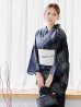 画像15: 線画フラワー紺地浴衣【浴衣３点セット 浴衣/帯/下駄】 OBI-hira-100-ok-15-WxW / HIMO-900-yn-1-B / YA-1072-kn-B / GETA-01-kj-1-B/ [y/OF01]