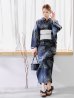 画像9: 線画フラワー紺地浴衣【浴衣３点セット 浴衣/帯/下駄】 OBI-hira-100-ok-15-WxW / HIMO-900-yn-1-B / YA-1072-kn-B / GETA-01-kj-1-B/ [y/OF01]