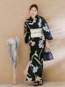 画像15: 【即日発送】ストライプ菖蒲柄浴衣【浴衣３点セット 浴衣/帯/下駄】 OBI-hira-100-ok-15-WxW / HIMO-900-yn-1-B / YA-1072-kn-B / GETA-01-kj-1-B / [/OF01]