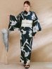 画像4: 【即日発送】ストライプ菖蒲柄浴衣【浴衣３点セット 浴衣/帯/下駄】 OBI-hira-100-ok-15-WxW / HIMO-900-yn-1-B / YA-1072-kn-B / GETA-01-kj-1-B / [/OF01]