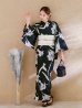 画像8: 【即日発送】ストライプ菖蒲柄浴衣【浴衣３点セット 浴衣/帯/下駄】 OBI-hira-100-ok-15-WxW / HIMO-900-yn-1-B / YA-1072-kn-B / GETA-01-kj-1-B / [/OF01]