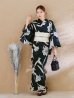 画像9: 【即日発送】ストライプ菖蒲柄浴衣【浴衣３点セット 浴衣/帯/下駄】 OBI-hira-100-ok-15-WxW / HIMO-900-yn-1-B / YA-1072-kn-B / GETA-01-kj-1-B / [/OF01]