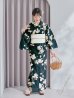 画像11: 【即日発送】花薫る深緑浴衣 OBI-hira-100-ok-15-WxW / HIMO-902-kj-1-BLGR / / YA-951-kn-W / GETA-01-kj-3-IV / [/OF01]