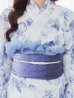画像18: モダンフラワー大人エレガント浴衣 OBI-g-500-kj-9-NV / HIMO-906-yn-IV / HEKO-800-sb-8-DusBL / YA-1016-kj-GY / GETA-01-kj-2-BL/ [YMT]