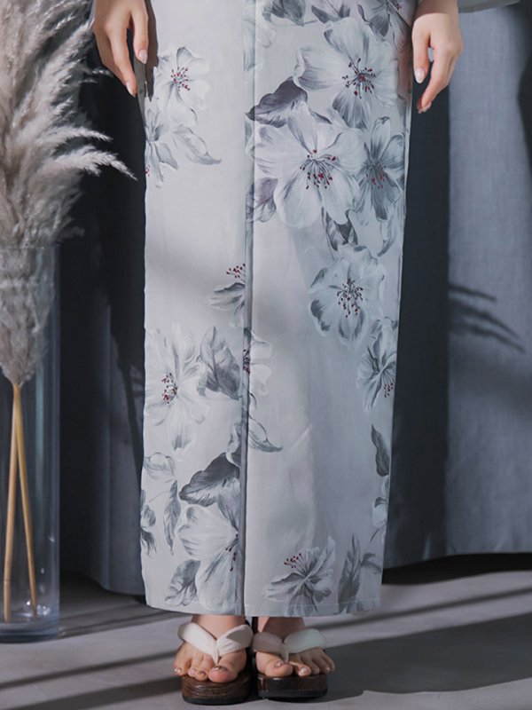 画像17: 【即日発送】クラシカルフラワー大人モード浴衣【浴衣３点セット 浴衣/帯/下駄】[YMT]