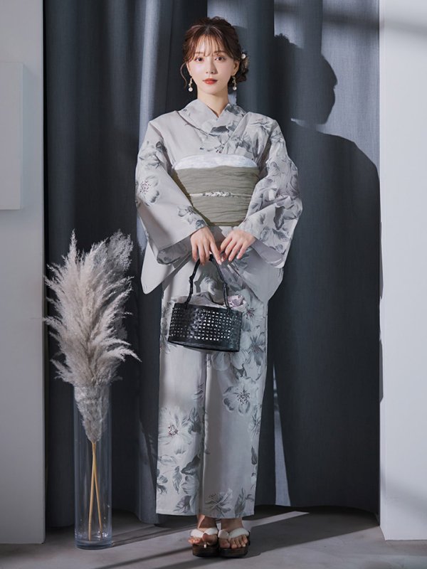 画像5: 【即日発送】クラシカルフラワー大人モード浴衣【浴衣３点セット 浴衣/帯/下駄】[YMT]