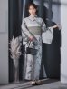 画像6: クラシカルフラワー大人モード浴衣【浴衣３点セット 浴衣/帯/下駄】OBI-siwa-204-wk-3-LGY / HIMO-900-yn-3-GYxGD / HEKO-800-sb-5-W / YA-1016-kj-GY / GETA-01-kj-3-IV/ [YMT]