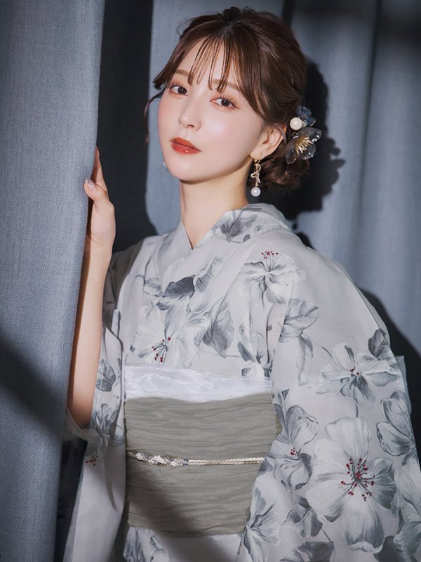 画像7: 【即日発送】クラシカルフラワー大人モード浴衣【浴衣３点セット 浴衣/帯/下駄】[YMT]