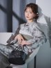画像8: クラシカルフラワー大人モード浴衣【浴衣３点セット 浴衣/帯/下駄】OBI-siwa-204-wk-3-LGY / HIMO-900-yn-3-GYxGD / HEKO-800-sb-5-W / YA-1016-kj-GY / GETA-01-kj-3-IV/ [YMT]