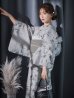 画像9: クラシカルフラワー大人モード浴衣【浴衣３点セット 浴衣/帯/下駄】OBI-siwa-204-wk-3-LGY / HIMO-900-yn-3-GYxGD / HEKO-800-sb-5-W / YA-1016-kj-GY / GETA-01-kj-3-IV/ [YMT]