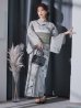 画像13: クラシカルフラワー大人モード浴衣【浴衣３点セット 浴衣/帯/下駄】OBI-siwa-204-wk-3-LGY / HIMO-900-yn-3-GYxGD / HEKO-800-sb-5-W / YA-1016-kj-GY / GETA-01-kj-3-IV/ [YMT]