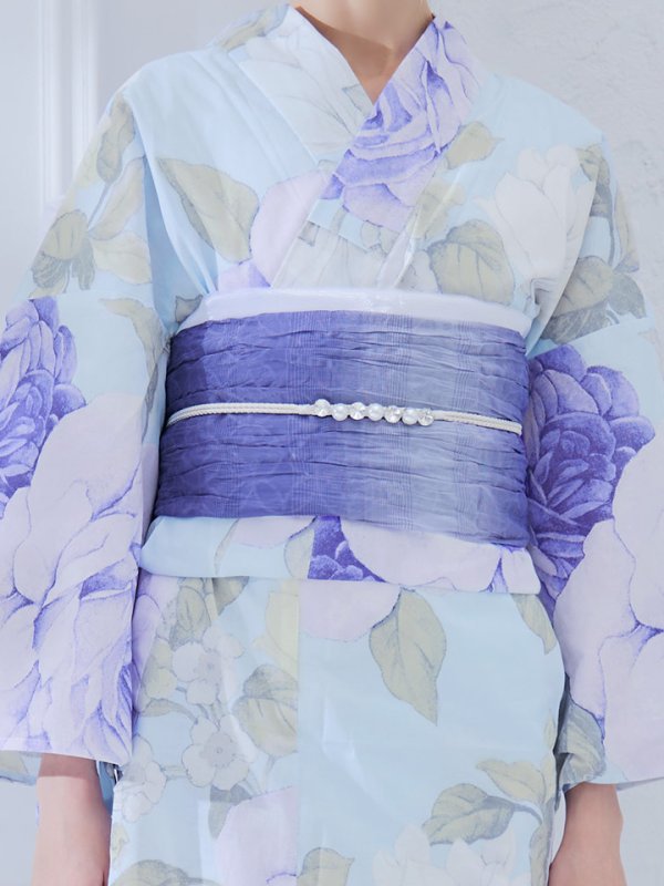 画像16: 【即日発送】アンティークブルーローズ浴衣【浴衣３点セット 浴衣/帯/下駄】[YMT]