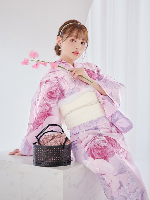 画像15: 【即日発送】アンティーク薔薇浴衣【浴衣３点セット 浴衣/帯/下駄】[YMT]