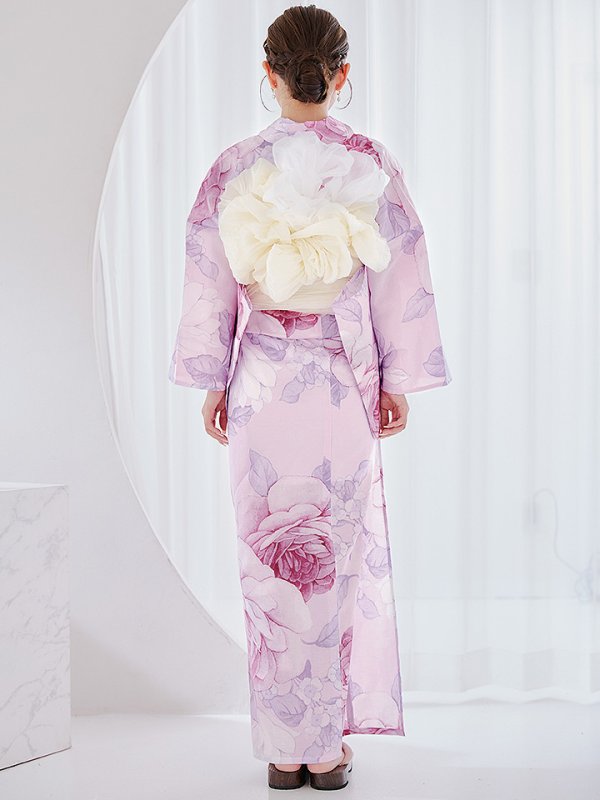 画像16: 【即日発送】アンティーク薔薇浴衣【浴衣３点セット 浴衣/帯/下駄】[YMT]