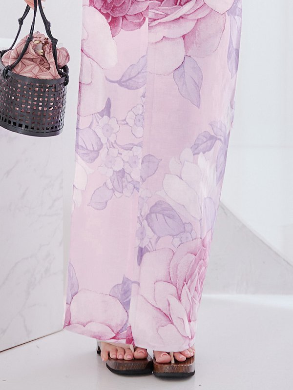 画像18: 【即日発送】アンティーク薔薇浴衣【浴衣３点セット 浴衣/帯/下駄】[YMT]