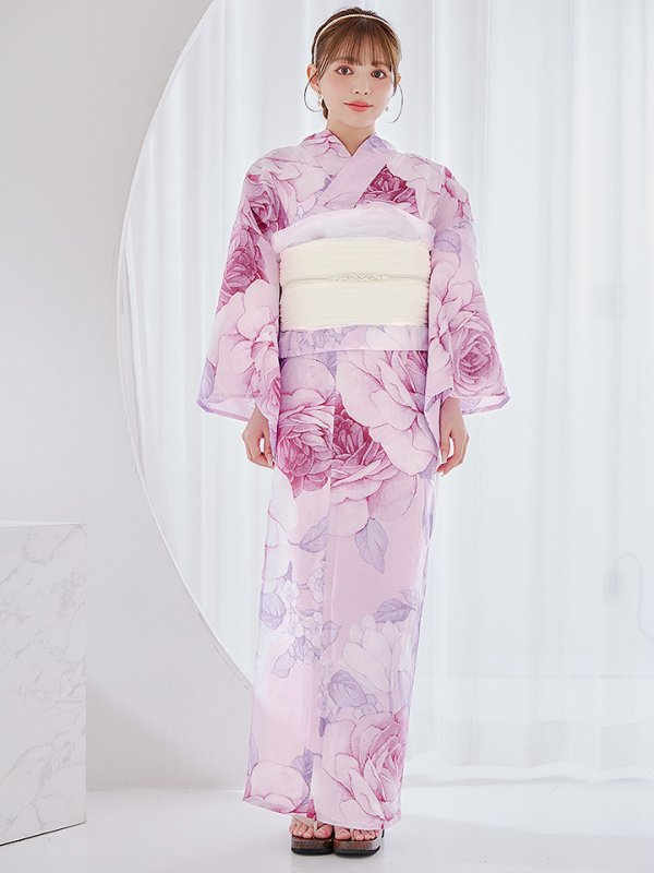 画像4: 【即日発送】アンティーク薔薇浴衣【浴衣３点セット 浴衣/帯/下駄】[YMT]