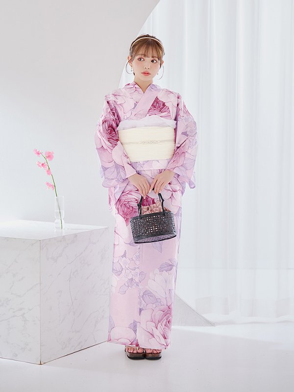 画像5: 【即日発送】アンティーク薔薇浴衣【浴衣３点セット 浴衣/帯/下駄】[YMT]