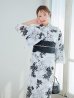 画像10: 【予約 /5月中旬発送予定】ホワイトブラック桜柄浴衣 OBI-siwa-204-wk-1-B / HIMO-900-yn-1-B / YA-73-kn-GY / GETA-01-kj-1-B/ [o/OF01]