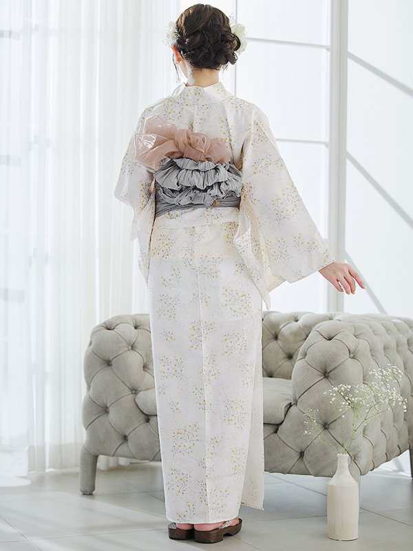 画像13: 【即日発送】草花模様浴衣【浴衣３点セット 浴衣/帯/下駄】[YMT]