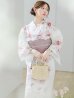 画像1: アネモネダリア浴衣【浴衣３点セット 浴衣/帯/下駄】OBI-siwa-204-wk-14-DusP / HIMO-900-yn-5-IV / HEKO-800-sb-5-W / YA-1002-kj-P / GETA-02-ok-8-RoseP / [YMT] (1)