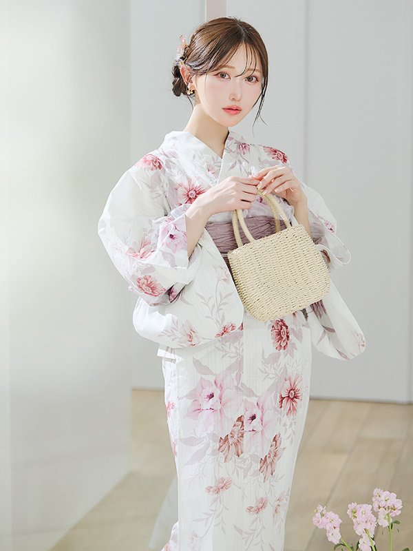 画像10: 【即日発送】アネモネダリア浴衣【浴衣３点セット 浴衣/帯/下駄】[YMT]