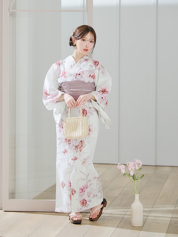 画像5: 【即日発送】アネモネダリア浴衣【浴衣３点セット 浴衣/帯/下駄】[YMT]