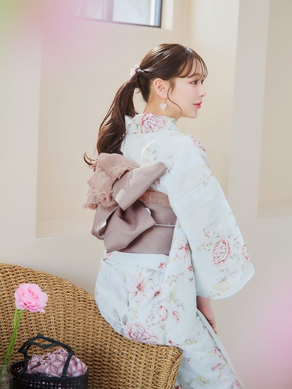 画像11: 【即日発送】赤黄色フラワー浴衣【浴衣３点セット 浴衣/帯/下駄】[YMT]