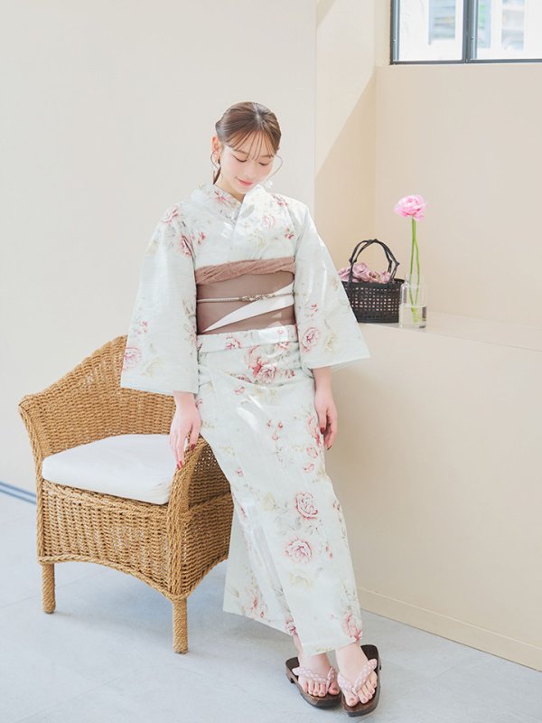 画像13: 【即日発送】赤黄色フラワー浴衣【浴衣３点セット 浴衣/帯/下駄】[YMT]