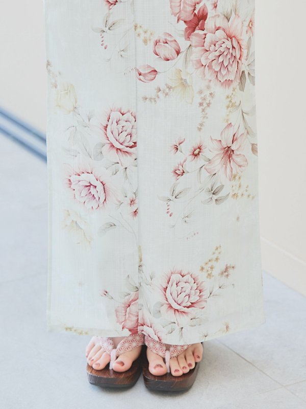 画像17: 【即日発送】赤黄色フラワー浴衣【浴衣３点セット 浴衣/帯/下駄】[YMT]