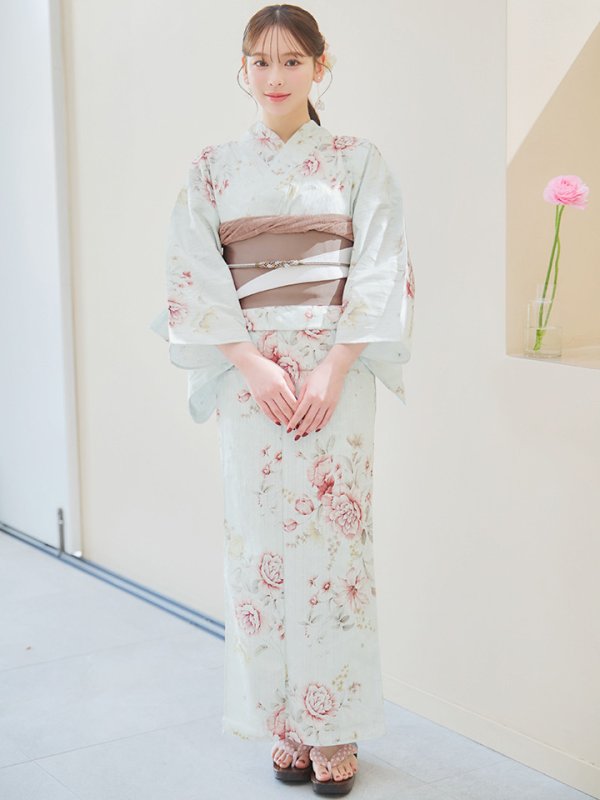 画像4: 【即日発送】赤黄色フラワー浴衣【浴衣３点セット 浴衣/帯/下駄】[YMT]