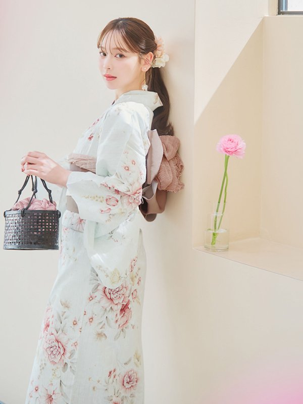 画像5: 【即日発送】赤黄色フラワー浴衣【浴衣３点セット 浴衣/帯/下駄】[YMT]