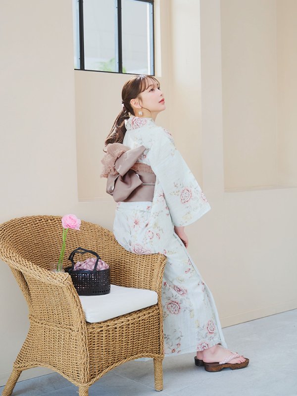 画像6: 【即日発送】赤黄色フラワー浴衣【浴衣３点セット 浴衣/帯/下駄】[YMT]