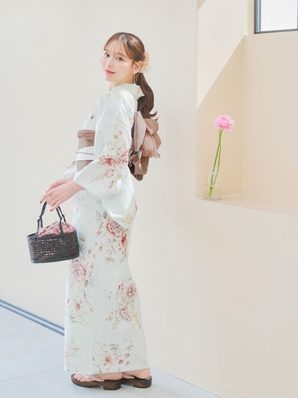 画像9: 【即日発送】赤黄色フラワー浴衣【浴衣３点セット 浴衣/帯/下駄】[YMT]