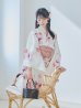 画像14: 水彩ピンクパープル花柄浴衣【浴衣３点セット 浴衣/帯/下駄】OBI-siwa-200-kj-8-P / HIMO-900-yn-8-P / HEKO-800-sb-5-W / YA-1016-kj-P / GETA-02-ok-8-RoseP / [YMT]