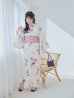 画像5: 水彩ピンクパープル花柄浴衣【浴衣３点セット 浴衣/帯/下駄】OBI-siwa-200-kj-8-P / HIMO-900-yn-8-P / HEKO-800-sb-5-W / YA-1016-kj-P / GETA-02-ok-8-RoseP / [YMT]